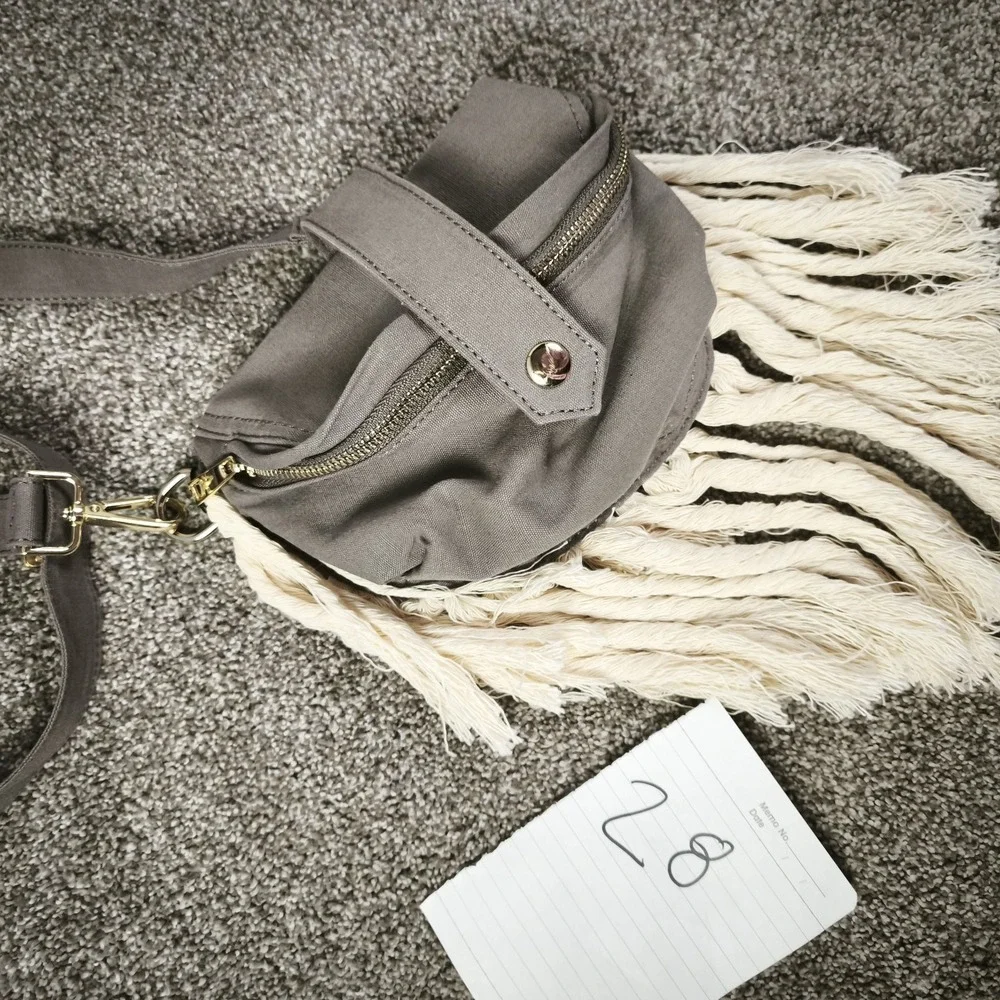 Thomas & Lee Boho Fringe Crossbody Bag Canvas Festival Hippie Shoulder Linen